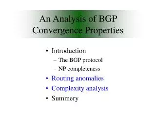 An Analysis of BGP Convergence Properties