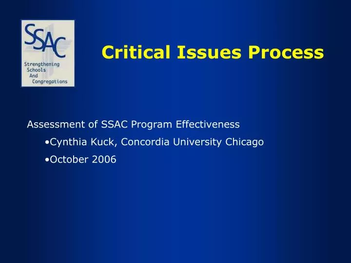 critical issues process