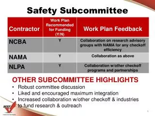 Safety Subcommittee