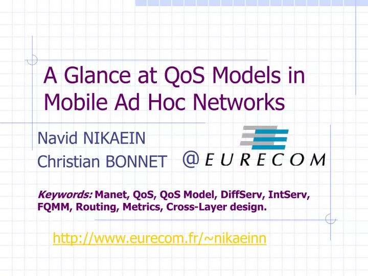a glance at qos models in mobile ad hoc networks