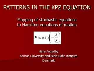 PATTERNS IN THE KPZ EQUATION