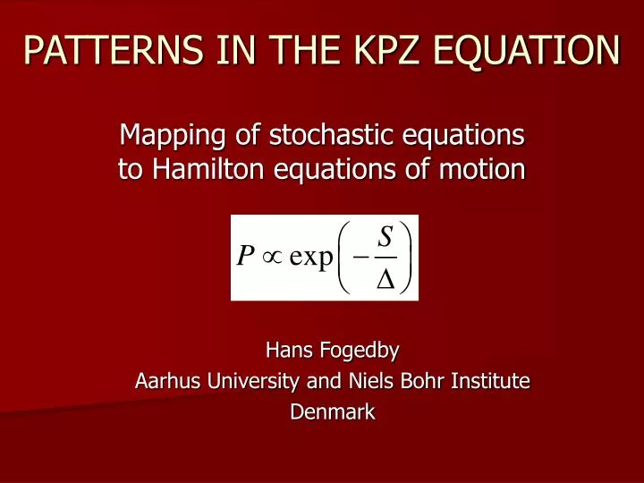 patterns in the kpz equation