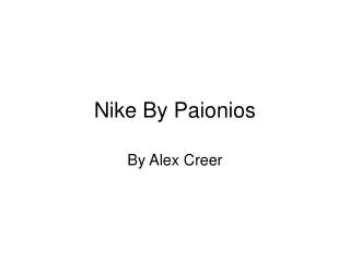 Nike By Paionios