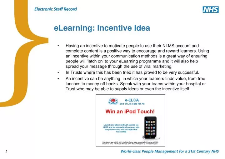 elearning incentive idea