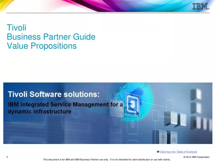 tivoli business partner guide value propositions
