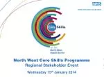 North West Core Skills Programme Regional Stakeholder Event Wednesday 15 th January 2014 - slide 1