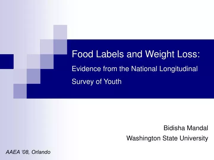food labels and weight loss evidence from the national longitudinal survey of youth