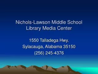 Nichols-Lawson Middle School Library Media Center