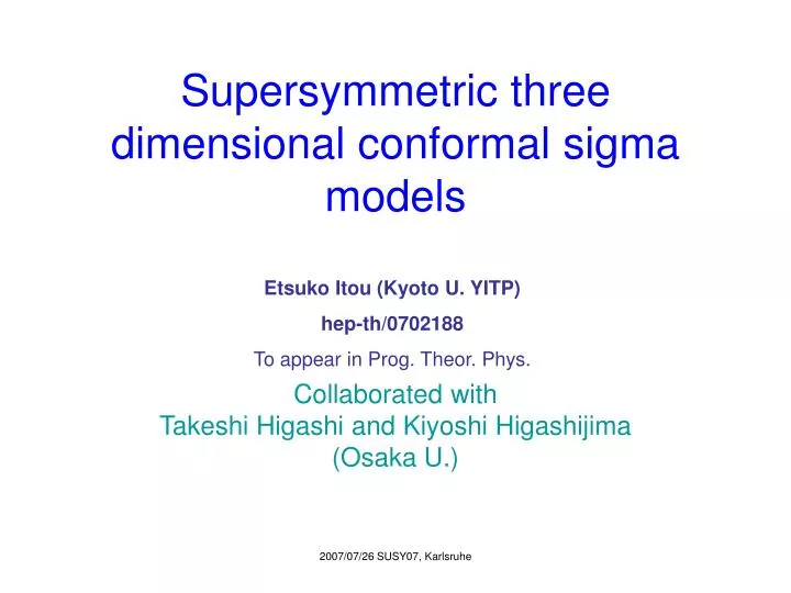 supersymmetric three dimensional conformal sigma models