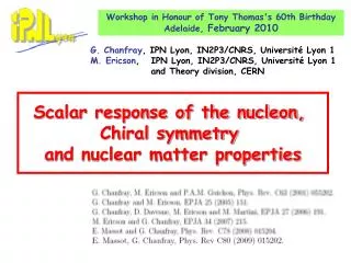 Scalar response of the nucleon, Chiral symmetry and nuclear matter properties