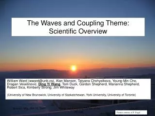 The Waves and Coupling Theme: Scientific Overview