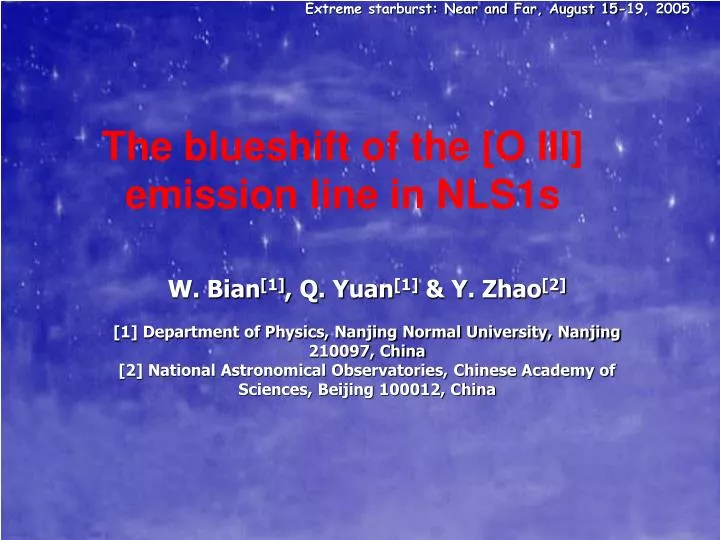 the blueshift of the o iii emission line in nls1s