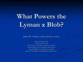 What Powers the Lyman ? Blob?