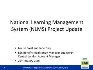 National Learning Management System (NLMS) Project Update