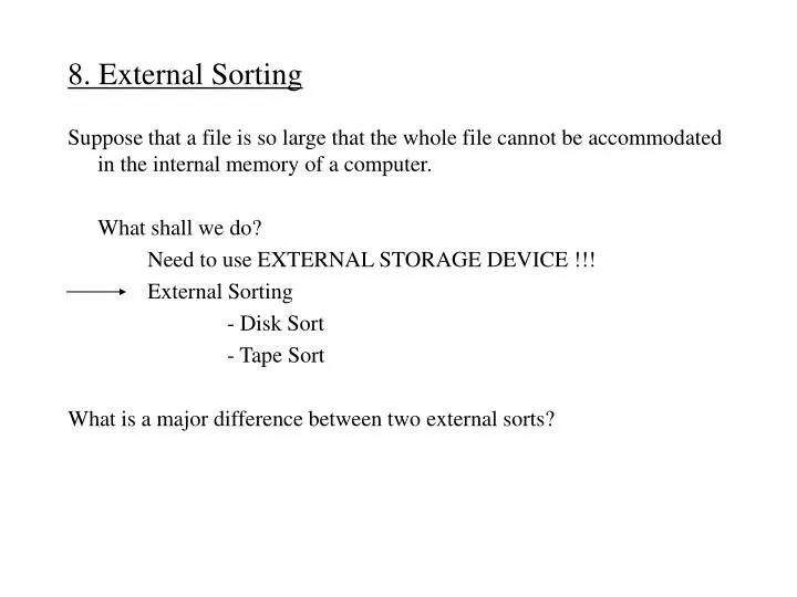 8 external sorting