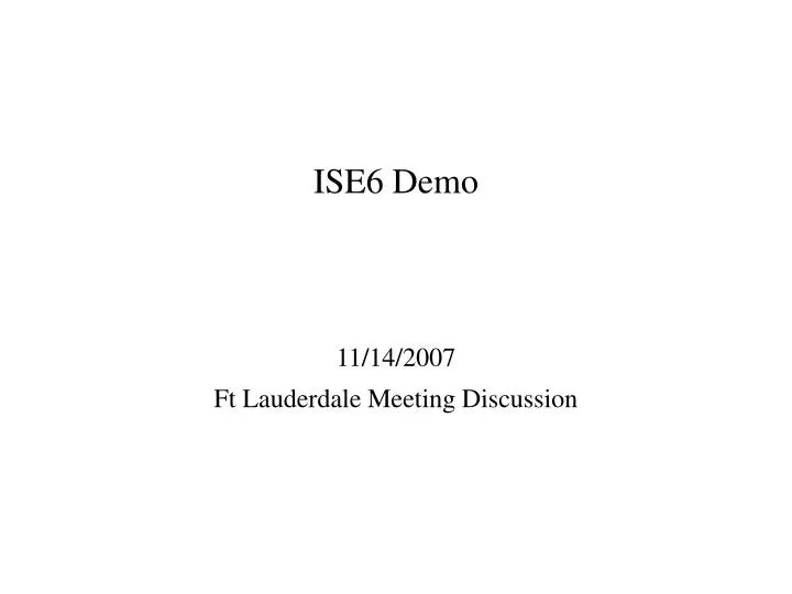 ise6 demo