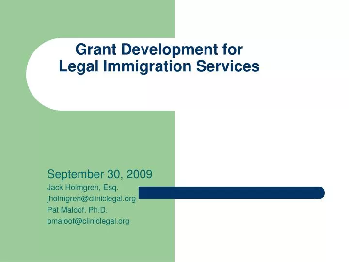 grant development for legal immigration services