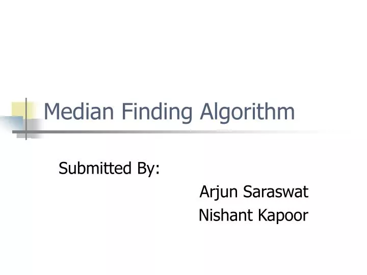 median finding algorithm