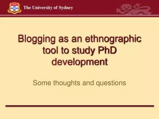 Blogging as an ethnographic tool to study PhD development