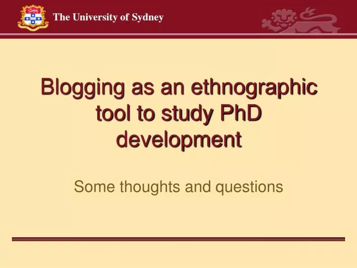 blogging as an ethnographic tool to study phd development