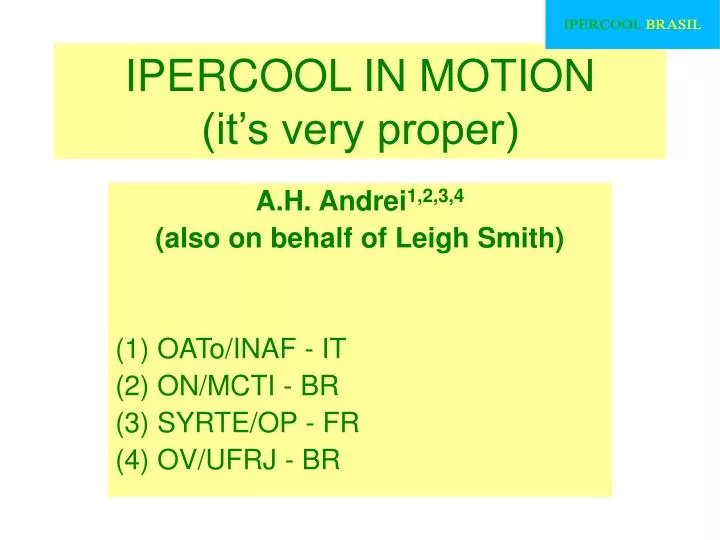 ipercool in motion it s very proper