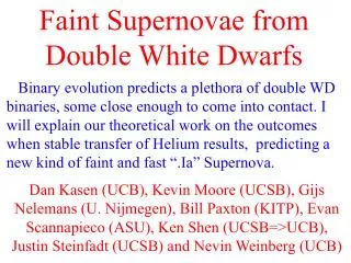 Faint Supernovae from Double White Dwarfs