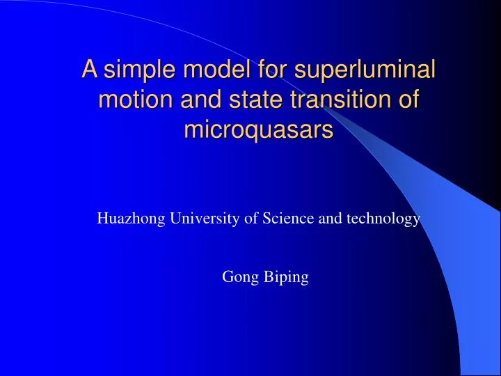 a simple model for superluminal motion and state transition of microquasars