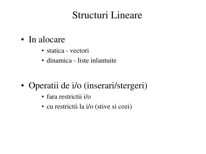 structuri lineare