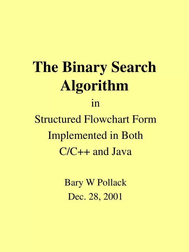 the binary search algorithm