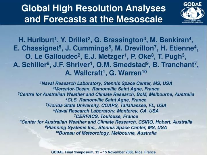 global high resolution analyses and forecasts at the mesoscale