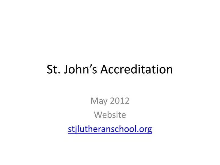 st john s accreditation