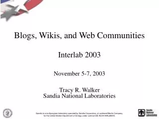 Blogs, Wikis, and Web Communities