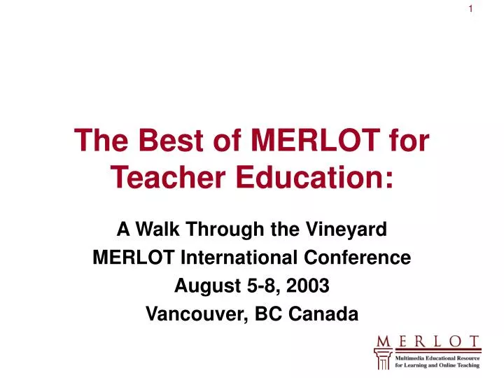 the best of merlot for teacher education