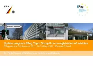Update progress EReg Topic Group II on re-registration of vehicles