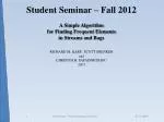 Student Seminar – Fall 2012 - slide 1