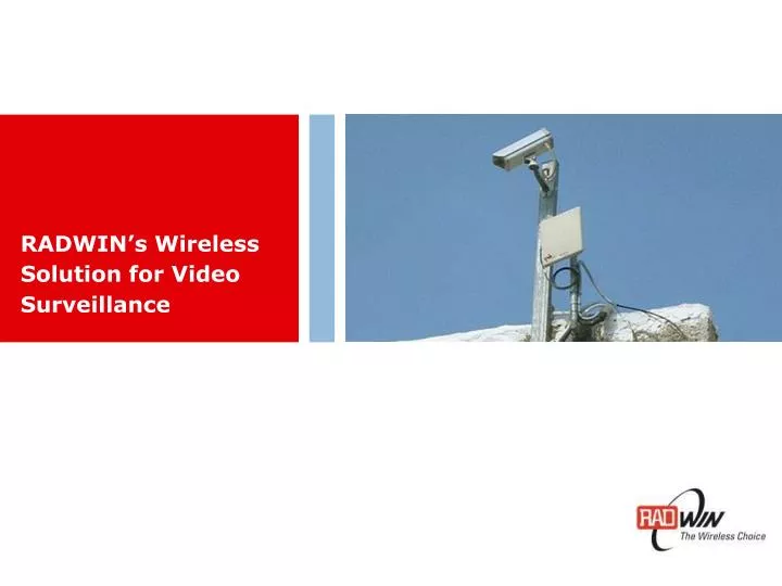 radwin s wireless solution for video surveillance