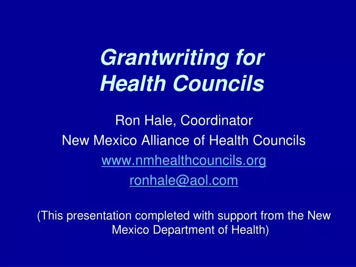 grantwriting for health councils