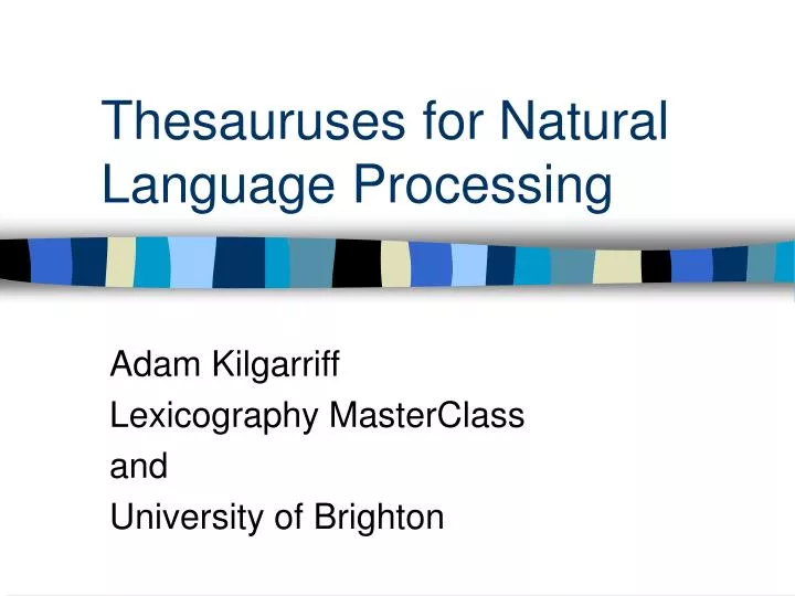 thesauruses for natural language processing