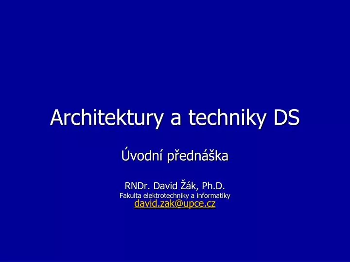architektury a techniky ds
