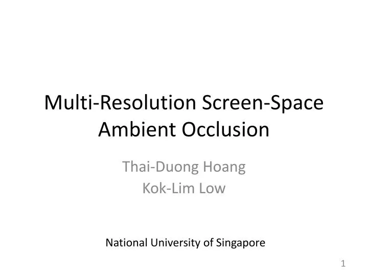 multi resolution screen space ambient occlusion