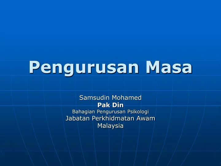 pengurusan masa