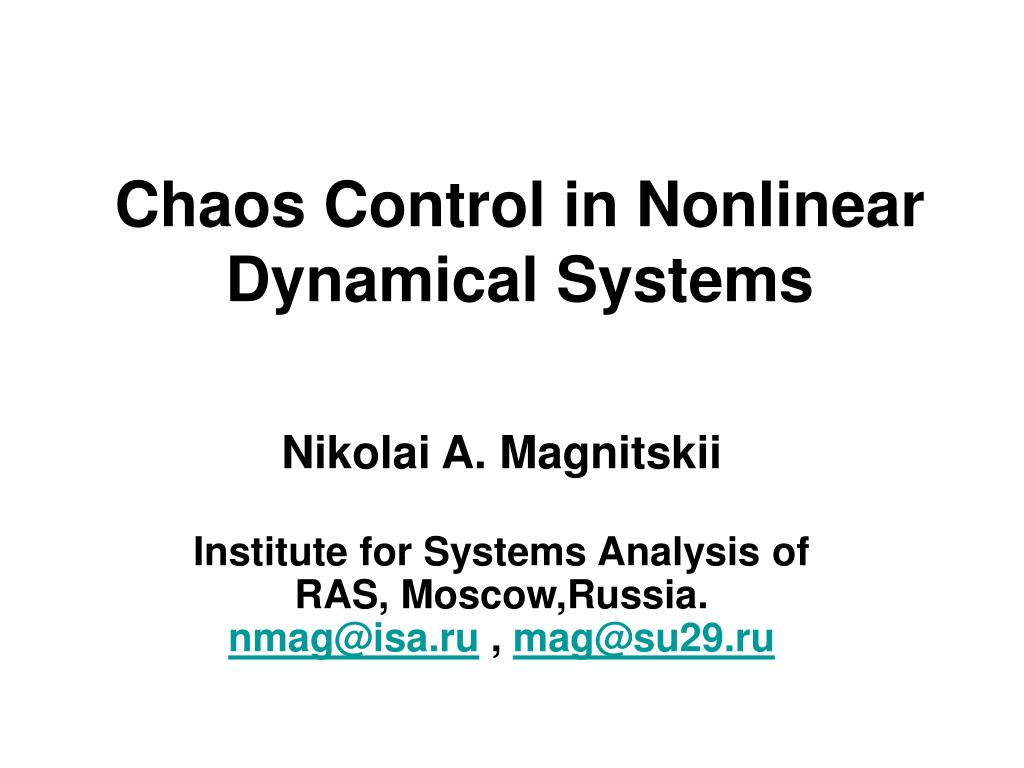 PPT - Chaos Control in Nonlinear Dynamical Systems PowerPoint ...