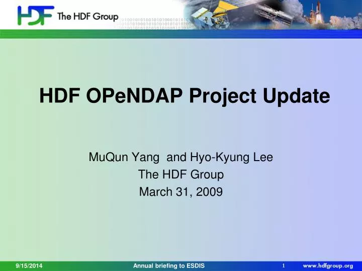 hdf opendap project update