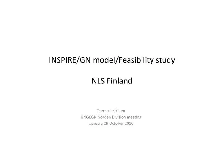 inspire gn model feasibility study nls finland