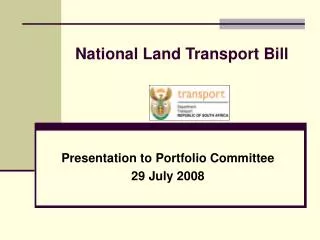 National Land Transport Bill