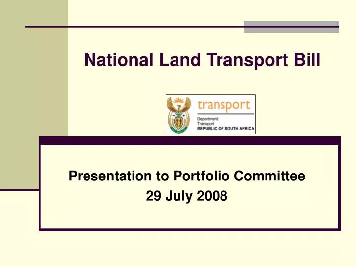 national land transport bill