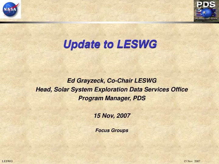 update to leswg
