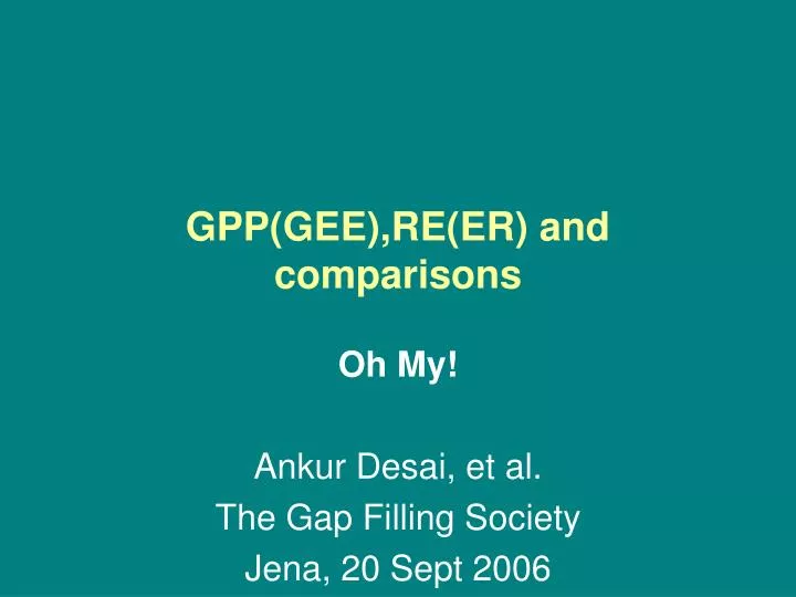 gpp gee re er and comparisons