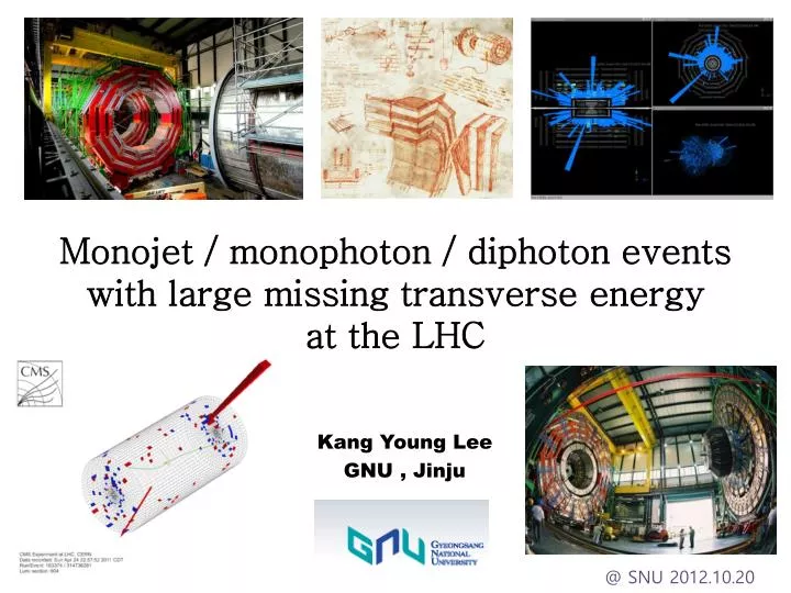 monojet monophoton diphoton events with large missing transverse energy at the lhc