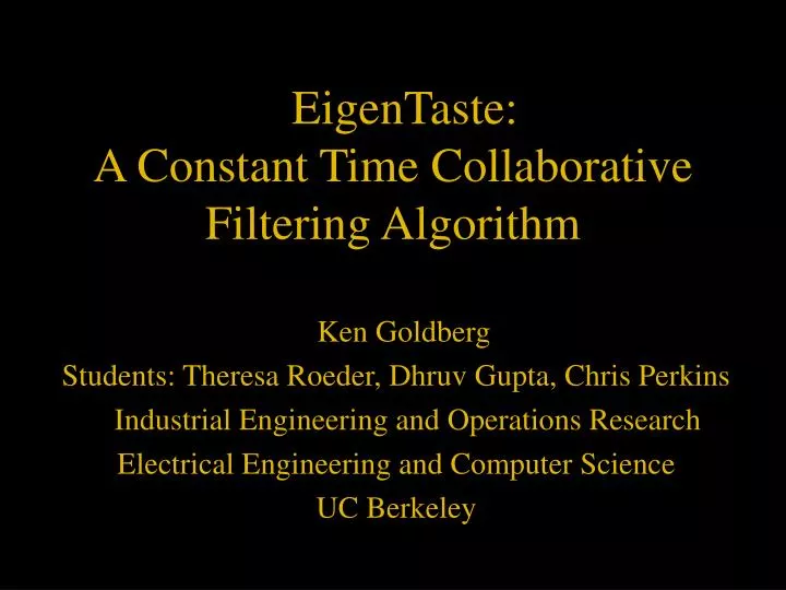 eigentaste a constant time collaborative filtering algorithm